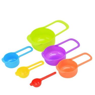 Imagem de Kit 6 Colheres Medidoras em Xícaras Colher e ML Coloridas - Unyhome