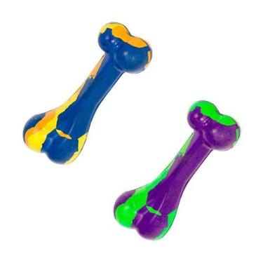 Imagem de Brinquedo LCM Osso Médio de Borracha para Cães - Cores Sortidas