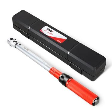 Imagem de DNA MOTORING Chave de torque de 3/8 polegadas de 3/20.3 cm - Chave de torque LB / 13,6-135,6 N.M para reparos, montagem de manutenção de máquinas, prata/vermelho, TOOLS-00514
