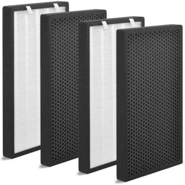 Imagem de AMOYFILTER 4 filtros de substituição HSP003 compatíveis com filtros purificadores de ar Hathaspace HSP003, filtro 2 em 1 premium HSP003 para limpar o ar em salas grandes, tornando-o mais eficiente