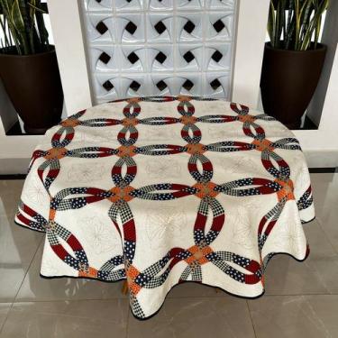 Imagem de Toalha De Mesa Redonda 8 Lugares 2,20m - TERRA DECOR, Argola