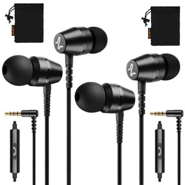 Imagem de LUDOS OMNITONE Fones de ouvido intra-auriculares com fio, fones de ouvido com microfone, garantia de 5 anos, plugue de 3,5 mm, fones de ouvido com fio, videoconferência, chamadas compatíveis com