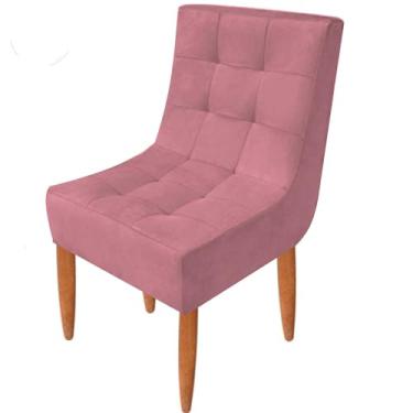 Imagem de Conjunto 2 Cadeiras Estofadas Sala De Jantar Camily Suede Rosa
