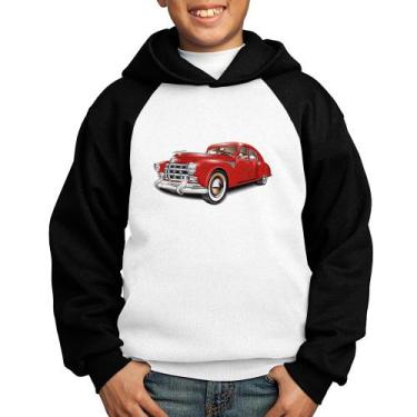 Imagem de Moletom Infantil Retro Classic Red Car - Foca na Moda, Branco, Preto, 