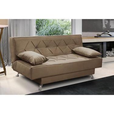 Imagem de sofá cama 1,80m Lara Suede Cappuccino Kaleo Decor