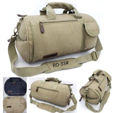 Imagem de Mala Bolsa De Mão Em Lona De Qualidade Viagem Trabalho - KVN, Bege