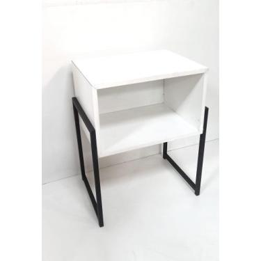 Imagem de Mesa de cabeceira Branca Estilo Industrial - Dylon moveis