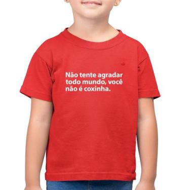 Imagem de Camiseta Algodão Infantil Você não é coxinha - Foca na Moda, Vermelho,