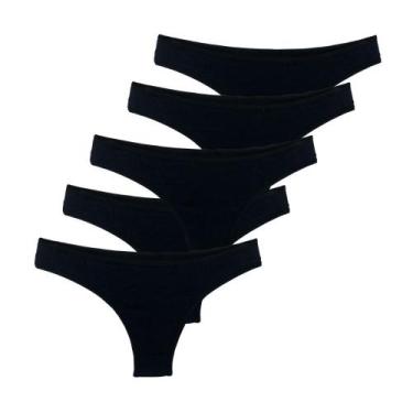 Imagem de Kit 5 Calcinhas Tanga Try Basics Algodão Cotton Básica Lisa Moda Linge