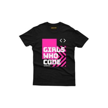 Imagem de Camiseta Girls Who Code by Nerd Chic, XGG, Preto