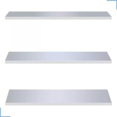 Imagem de Prateleiras Madeira Kit com 3  C/ Suporte Invisível Branca - Original 