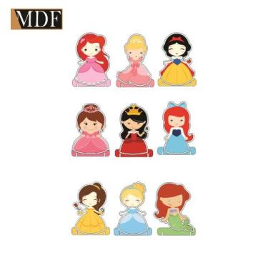Imagem de Totens de Mesa Pincesas Baby Kit com 9 Displays Aniversário Mdf Adesiv