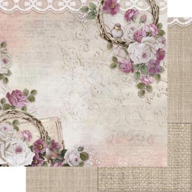 Imagem de Folha para Scrapbook Dupla Face - Flores, Passáros - SD-1166 - Litoart