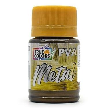 Imagem de Tinta PVA Metal True Colors 37ml - Cores Metálicas, 7981 OURO NEGRO