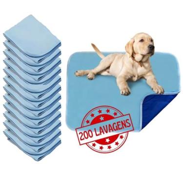 Imagem de Kit com 12 Tapetes Adestradores Inteligente de Alta Absorção 70x50 Azu