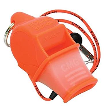 Imagem de (With Lanyard, Orange) - Fox 40 Sonik Blast CMG Safety Whistle with Breakaway Lanyard Orange