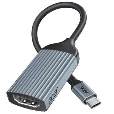 Imagem de acer Adaptador USB-C para HDMI 4K a 60Hz, (alta velocidade, Thunderbolt 3/4) tipo C para conversor HDMI compatível com MacBook Pro/Air, iPhone 16 15 Pro/Max, iPad Pro/Air, Surface, Dell XPS,