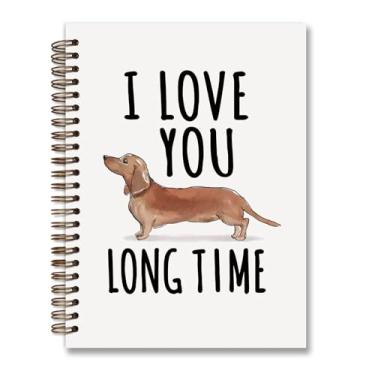 Imagem de foedor Caderno espiral de cachorro Dachshund Weiner fofo, caderno de cães, presentes de dachshund para amantes de cães, meninas adolescentes, mulheres, material de escritório de dachshund, caderno de