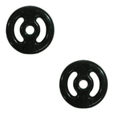 Imagem de Par de Anilha Emborrachada 5kg Academia Fitness Cor:Preto;Tamanho:Único;Gênero:Unissex