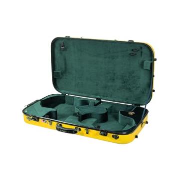 Imagem de Crossrock Capa dupla de fibra de vidro - serve para bandolim estilo A/F e violino 4/4, inclui trava TSA, cobertor protetor, higrômetro, alças de ombro removíveis-amarelo (CRF2020MVYL)