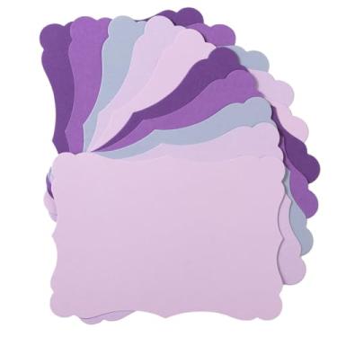 Imagem de Pacote com 50 cartões kraft em branco, papel grosso, cartões comemorativos marrons para menus de vale-presente DIY, chá de bebê e convites de casamento (roxo, 5 cores, 10 x 15 cm)