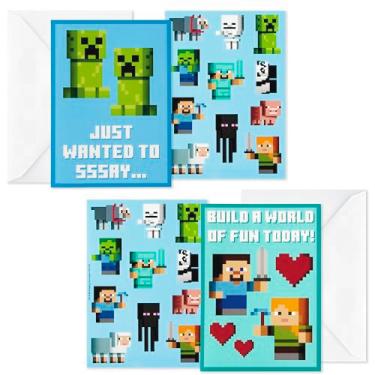 Imagem de Hallmark Cartões de Dia dos Namorados e Adesivos Minecraft para Escola Infantil (24 Sala de Aula Dia dos Namorados com Envelopes)