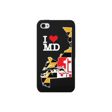 Imagem de Cellet Capa com bandeira de Maryland com mapa Proguard para Apple iPhone 4/4s - Preta