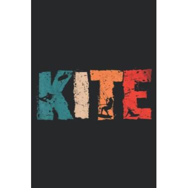 Imagem de Retro Kite Surfing Design with Kite Silhouette Kiteboarding Nice: Lined Journal Notebook To Do Schedule, Medium 6x9 Inches, 100 Pages, Printed Cover