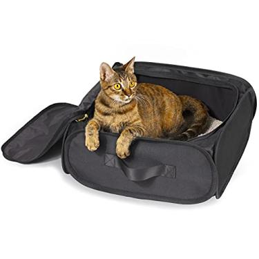 Imagem de BARRPET Cat Travel Litter Box Collapsible Portable Cat Litter Box with Lid and Handle Standard for Travel Light Weight Leak-Proof, Sturdy, Lightweight, Easy to Clean( 15.3” X 15.3” X6.7”).