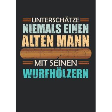 Imagem de Notizbuch A4 dotted, gepunktet, punktiert mit Softcover Design: Wikingerschach Alter Mann mit Wurfhözern Wikinger Schach: 120 dotted (Punktgitter) DIN A4 Seiten