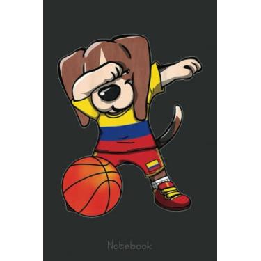 Imagem de Dabbing Beagle Dog Colombia Colombian Basketball Fans Notebook Vintage: A blank lined basketball notebook 6x9 in 110 Pages that makes a fun basketball ... women's basketball, team basketball gifts