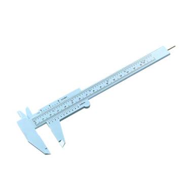 Imagem de Mini régua de plástico em escala dupla de 150 mm Uxcell Vernier Caliper, ferramenta de medição azul