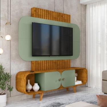 Imagem de Home Para TV 75 Polegadas Riacho Naturalle Pistache - Mais de Casa