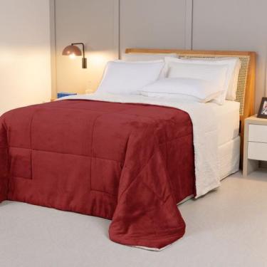 Imagem de Cobertor KING dupla face sherpa manta fleece matelasse - SAFIRA ENXOVA