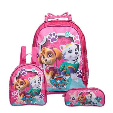 Imagem de Kit Mochila Escolar Infantil Com Rodinhas Patrulha Canina - TOYS 2U