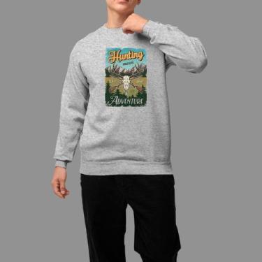 Imagem de Moletom Gola Careca Basico Masculino Moda De Country confortável Tecid