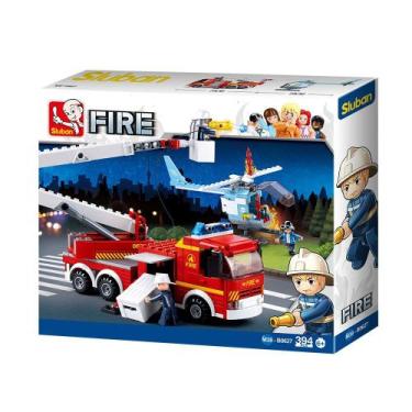 Imagem de Blocos de Montar Caminhão de Bombeiro e Helicóptero 394 Peças Multikid