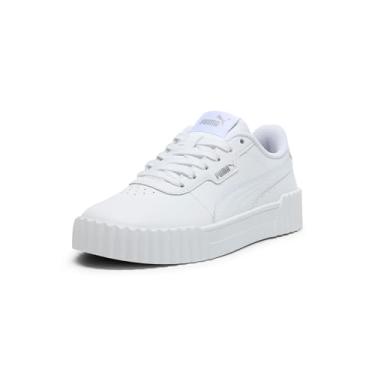 Imagem de PUMA Tênis infantil unissex Carina, branco-puma branco-prata, 21