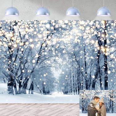Imagem de Cenário de Inverno CINRAY 240x180cm - Fundo com Glitter e Neve Branca