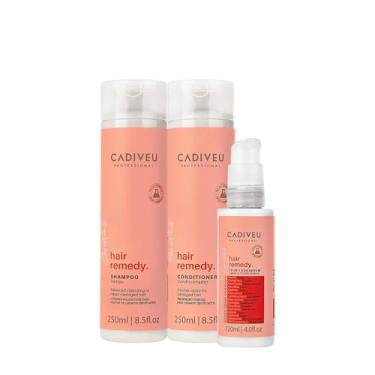 Imagem de Kit Cadiveu Professional Hair Remedy Shampoo Condicionador e Leave-in (3 produtos)