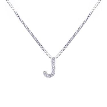 Imagem de Colar inicial cravejada Banhado Prata 925 - Papillon Semi Jóias
