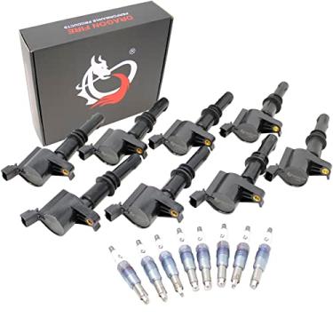 Imagem de AIP Electronics Dragon Fire Performance Kit De Ajuste 8 Peças Iridium Conjunto De Velas De Ignição E Bobinas De Ignição Compatíveis Com Ford 2004-08 F150 F250 F350 Truck Expedition Navigator 5.4L 4.