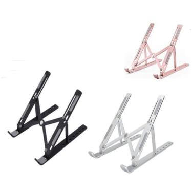 Imagem de SUPORTE NOTEBOOK ARTICULADO LAPTOP PORTATIL ERGONOMICO DOBRAVEL BASE AJUSTAVEL TABLET ANTIDERRAPANTE MESA BANCADA ESCRITORIO PRETO