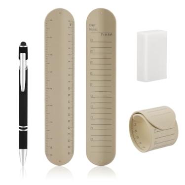 Imagem de 1PCS Reusable Waterproof Silicone Memo Wristband,Erasable Writing Bracelet with Pen Eraser,Wearable Notepad for To-Do Lists,Study Task Planning（Yellow)