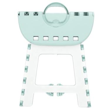 Imagem de Tamborete dobrável da etapa de Grcfumo, tamborete dobrável antiderrapante plástico da etapa, tamborete dobrável pequeno protable da etapa para a pesca de acampamento ao ar livre (Green)