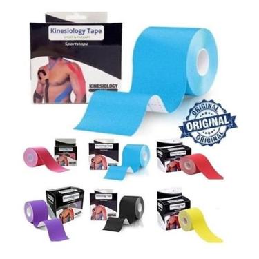 Imagem de Kit 2 Knesio Tape Fita Elástica Bandagem 5mx5cm Fisioterapia - Sport &
