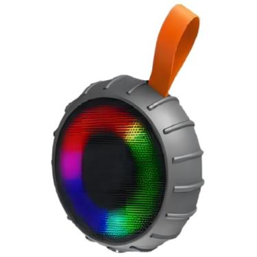 Imagem de Caixa de Som Portátil Bluetooth A Prova D'Água com Alça e LED e Rádio FM (CINZA)