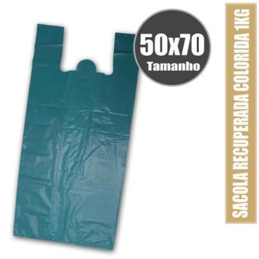 Imagem de Sacola Plástica Colorida cor verde pct 1KG todos tamanhos - K9 COMERCI