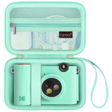 Imagem de Canboc Estojo de transporte para KODAK Smile+ câmera digital sem fio de impressão instantânea, bolso de malha com zíper, papel fotográfico, cabo USB, verde (apenas capa)