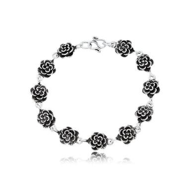 Imagem de Pulseira Rosas Prata De Bali 925